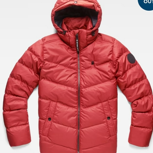 G-Star Raw Red Puffer Down Jacket - Picture 8 of 9